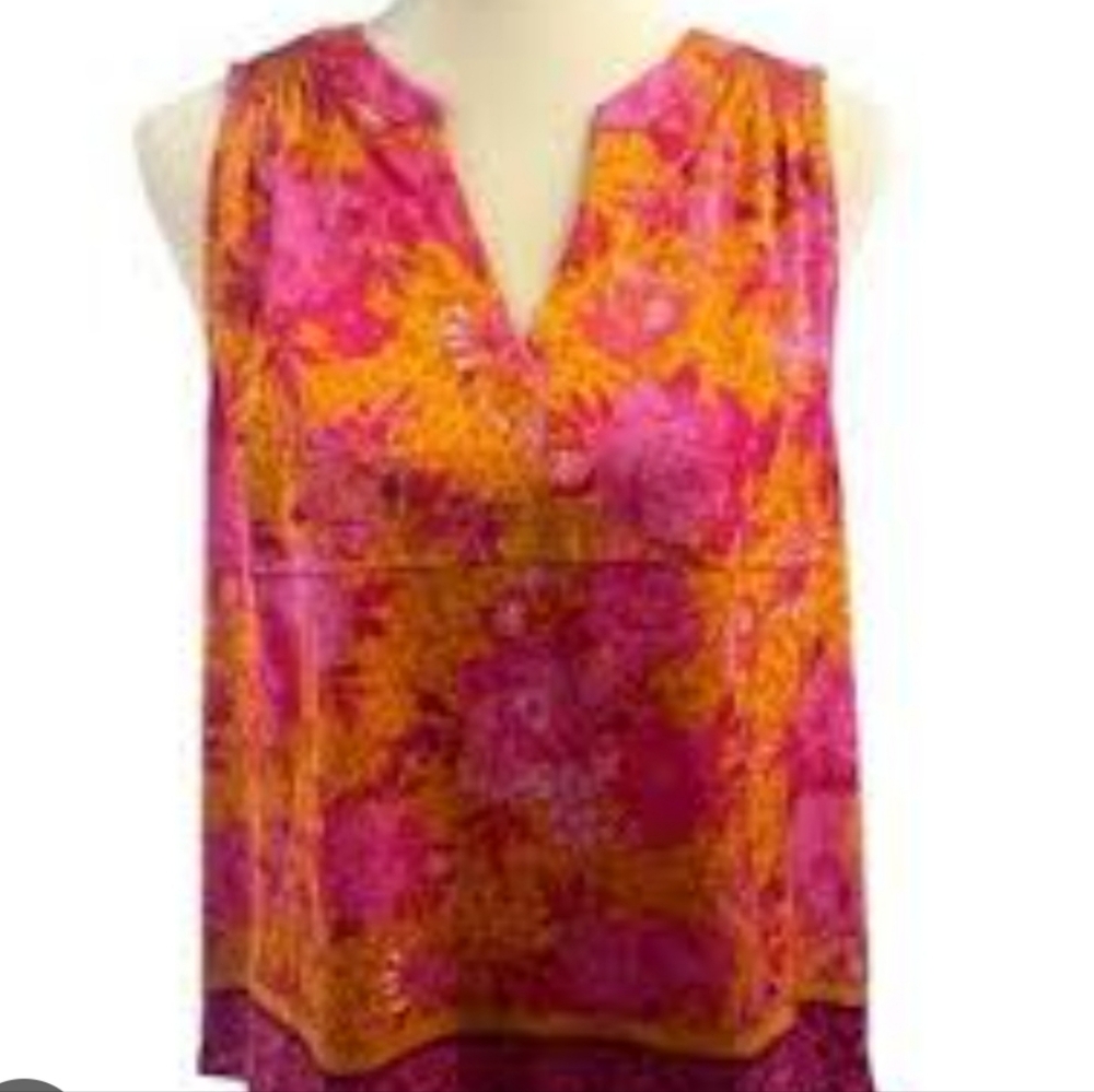 Rachel Roy Multicolored Sleeveless Tank Top with Floral Print